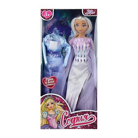 Кукла 29см София, сказочная принцесса, руки и ноги сгиб., платье в наб., кор. КАРАПУЗ