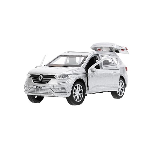 Машина металл RENAULT KOLEOS 12 см, двери, багаж, инерц, серебристый, кор. Технопарк