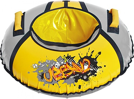 Тюбинг Ника желтый/серебро с граффити, арт. ТБ1КР-70/ГФ2