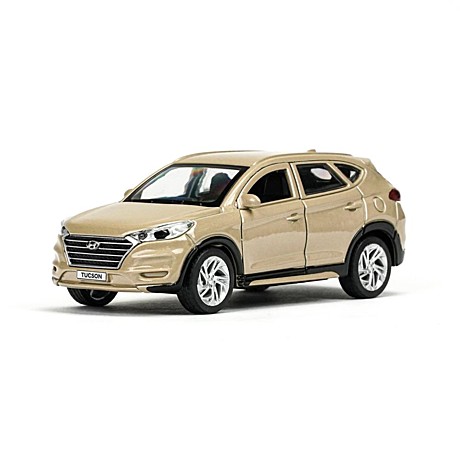 Машина металл HYUNDAI TUCSON длина 12 см, двери, багаж., инер, бежевый, кор. Технопарк
