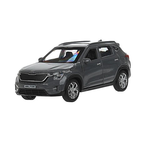 Машина металл KIA seltos длина 12 см, двери, багаж., инерц, серый, кор. Технопарк