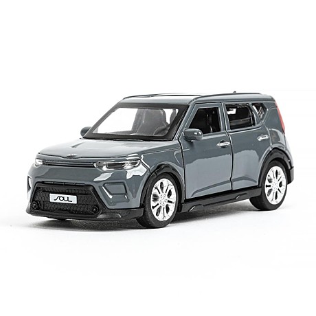 Машина металл KIA soul длина 12 см, двери, багаж., инерц, темно-серый, кор. Технопарк