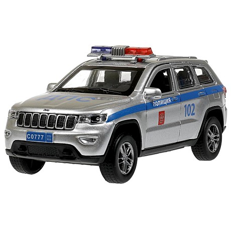 Машина металл свет-звук JEEP GRAND CHEROKEE ПОЛИЦИЯ 12 см, дв, баг, ин, кор. Технопарк