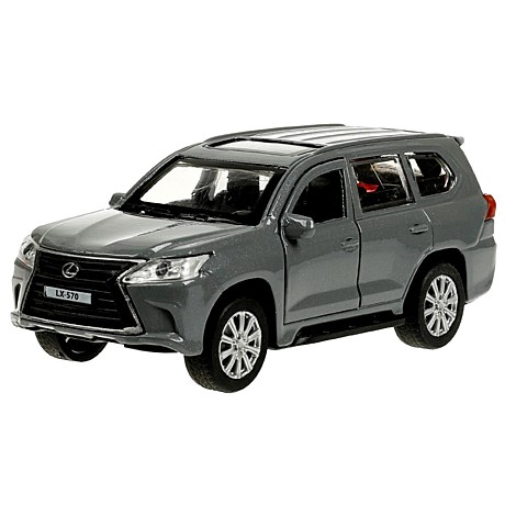 Машина металл LEXUS LX-570 длина 12 см, двери, багаж, инерц, серый, кор. Технопарк, арт. LX570-12-GY
