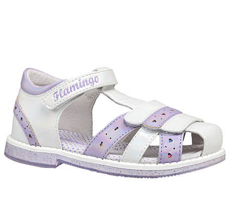 Туфли летние детские, ТМ Flamingo, р-р: 26-31, цв. белый/фиолетовый, арт. 241S-Z6-4447