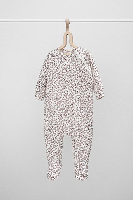 Комбинезон для девочки ясельного возраста р 52/80, цв.розовые скандинавские цветы, арт. К 6444