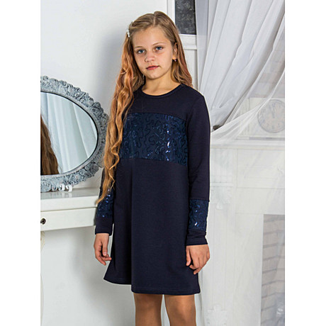 Платье для девочки р/р: 146/72, цв. т.синий, арт. 5-083