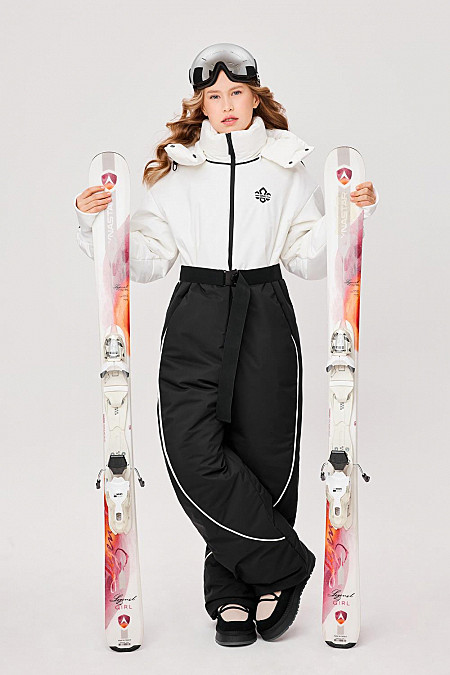 Зимний подростковый комбинезон для девочки, р-р:158, цв. пудра/чёрный, арт. ЗС1-074/1