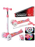 Самокат трёхколёсный ROCKET колёса световые PU, цвет розовый, арт. R0203