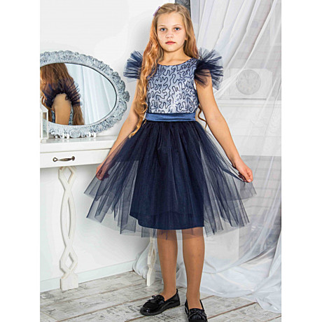 Платье для девочки р/р: 122/64, цв. синий, арт. 21-199