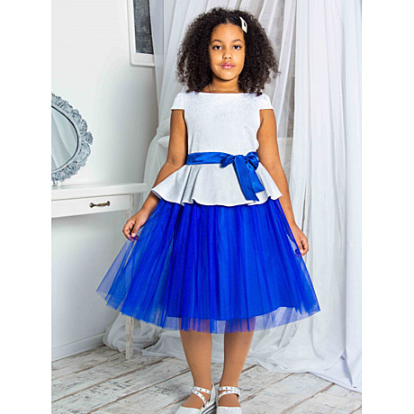 Платье для девочки р/р: 134/64, цв. электрик, арт. 21-188