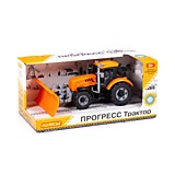 Трактор "Прогресс" с лопатой-отвалом инерционный (оранжевый) (в коробке)