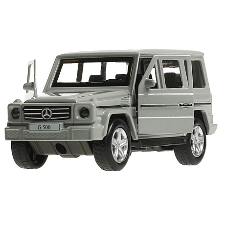 Машина металл MERCEDES-BENZ G-CLASS 12 см, двери, багажн, темно-серый, кор. Технопарк