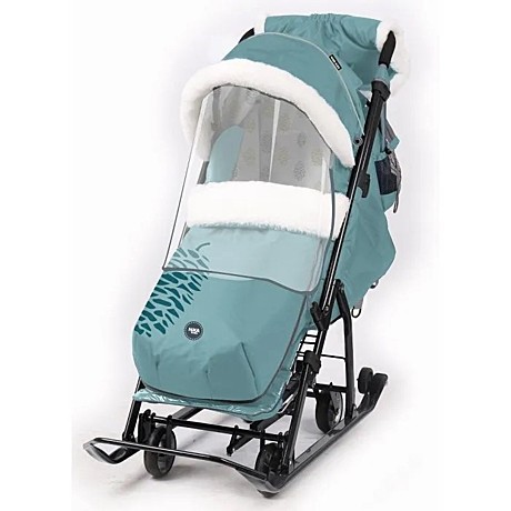 Коляска комбинированная Nika Ника детям 7-5К мятный с шишкой (серый каркас), арт. НД7-5К/МТ