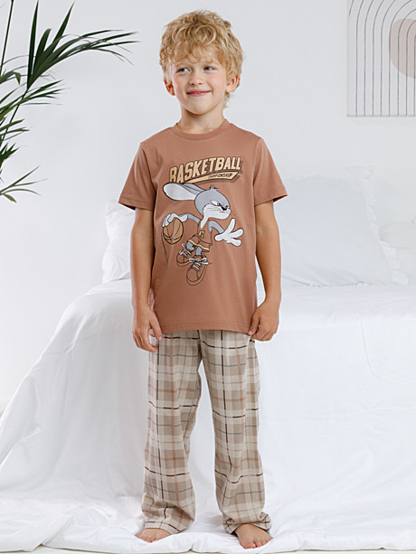 Пижама для мальчика (футболка, брюки) (шоколадный 1230 Н033.1), арт. К 1599