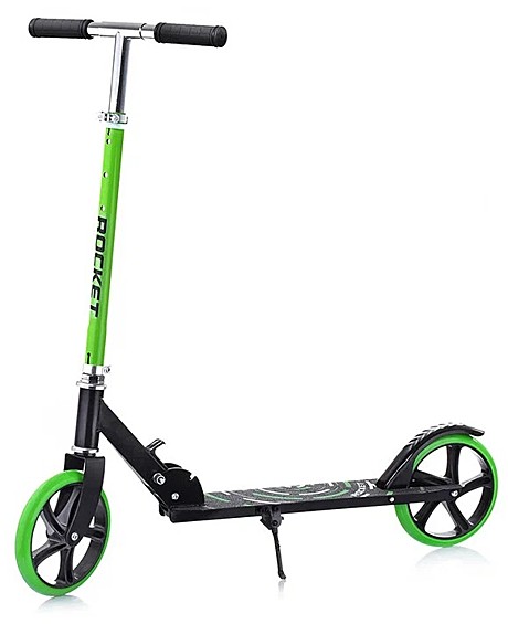 Самокат 2-х колесный ROCKET,колеса PU/ 200 мм, ABEC 7, зеленый, арт. R0066.GN